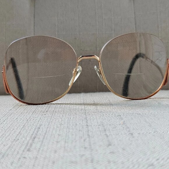 Vintage Luxottica Women Glasses Frame Half Rim Big Face Eyeglasses